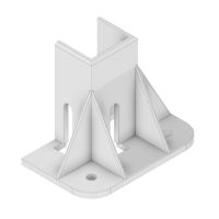 MODULAR SOLUTIONS FOOT 45MM X 45MM (3) SIDED FOOT W/11MM FLOOR ANCHOR HOLES